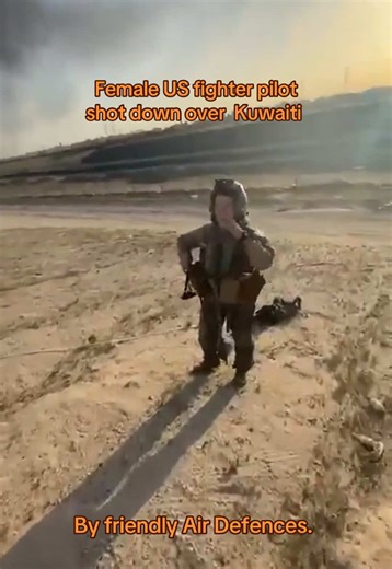 A female United States F-15 fighter pilot was shot out the sky by friendly fire over the boarder of Kuwaiti when approaching the Iranian boarder by American defence systems. #middleeast #war #iran #usa #fyp