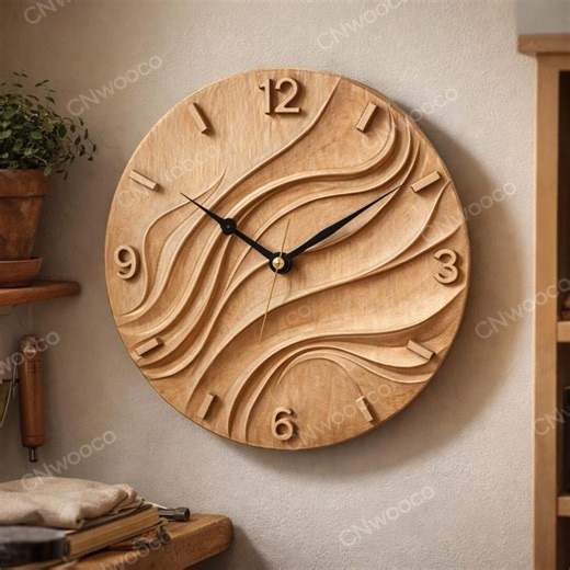 Clock 3d CNC File, Wood Clock STL, Modern Abstract Clock Relief, Sculpted Clock CNC Pattern, 3D Carving Model - Etsy