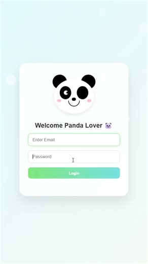 Wait For End🔥|Panda Login Form Using HTML CSS |#coding #trending #shorts #css #frontendcourse #login