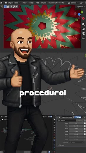 Omar khaled --OmaRaw-- on Instagram: "Infinite patterns. Zero textures. Pure Geometry Nodes ✨ I just released a full tutorial breaking down this procedural Islamic pattern system on YouTube. The node setup is also available on Gumroad if you want to plug & play. 🔗 Link in bio"