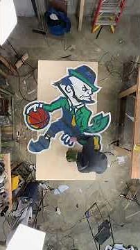 Iconic court wood reimagined as a handcrafted Basketball Leprechaun #GoIrish #shorts