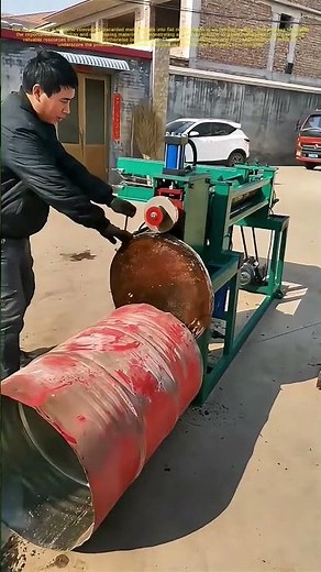 Transforming Waste: How a Machine Turns Old Barrels into Useful Metal Sheets