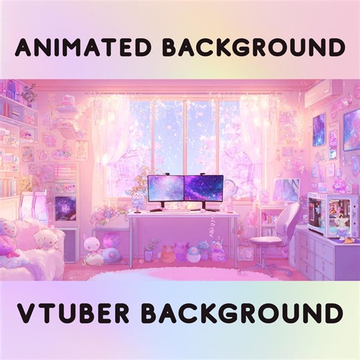Kawaii Pink Anime Room Vtuber Background | Kawaii Streaming Overlay (1920x1080) - Etsy
