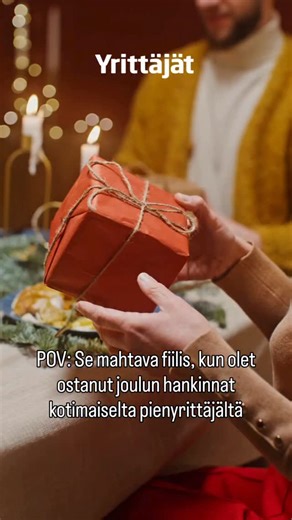 Kansalainen, medborgare! Nyt kun joulukiireesi ovat kuumimmillaan, luota hankinnoissasi ja valinnoissasi kotimaiseen pienyrittäjään ja unohda ulkomaiset jättikorporaatiot. Tuetaan yhdessä suomalaista työtä ja pidetään tärkeät eurot rakentamassa kotimaista hyvinvointia. Sillä tavoin varmistat myös, että tärkeät lähipalvelusi pysyvät pystyssä jatkossakin. Tukesi on todella tärkeää! 🇫🇮 Tägää kommenteissa ne yritykset, joita ilman et halua jouluasi valmistella 👇 #ostapieneltä #joulu #yrittäjät | 