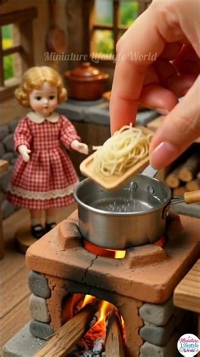 Tiny Miniature Noodles Making! 🍜✨ | Satisfying Mini Cooking asmr #Shorts #cooking #food #mini #viral