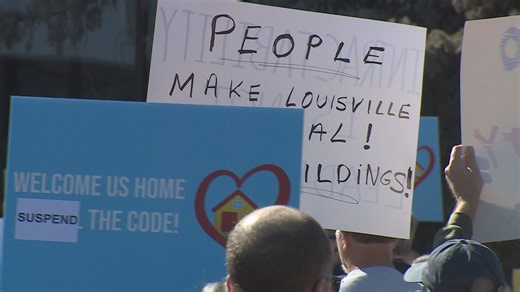 Louisville fire victims rally over building code requirements