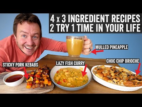 Make a 3 Course Meal & a drink with 3 Ingredients each | inc Lazy Fish Curry