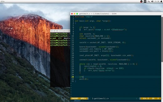 vim&&《unix网络编程卷1》第3版第一个例子