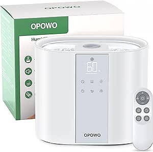 Humidifier for Bedroom Cool Mist for Plants, 5.5L Top Fill Air Humidifier for Large Room, Essential Oil Diffuser, Lasts up to 55H, Sleep Mode, Timer, Touch and Remote Control, Auto Off