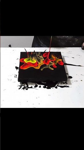 FUN Little Chain Pull Painting - Anyone can do! #acrylicpouring #painting #arttherapy