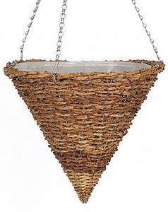 [Hot Item] Natural Rustic Garden Wicker Willow Rattan Cone Hanging Basket