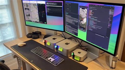 A Chinese engineering student walked into his dorm with three boxes from Apple. Two Mac Studios. One Mac Mini. Set them up in a row. Stuck a label on each one: UI/UX. DEV. ADMIN. Two monitors behind them showing satellite maps of cities he's never been to.His roommate watched the whole thing and said: You spent $4,000 to check the weather?He smiled. Said nothing. Let him keep thinking that.Then someone noticed what the three boxes were actually connected to.A wallet. Making $106K. Betting on the