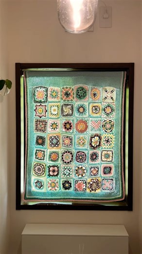 グラニースクエアのカーテン #手しごと #crochet #編み物 #かぎ針編み #グラニースクエア #カーテン