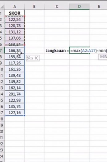 How to find data range using Excel formula #statistics #excel #education