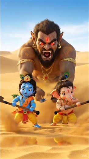 Ganesh Ji Aur Krishna Ji Ke Pass Ek Shaitani Rakshas a Gaya.#shorts #cartoon #ai
