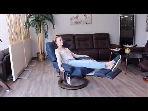 Stressless Mayfair Dual Power Recliner Chair with Power Back and Footrest by Ekornes