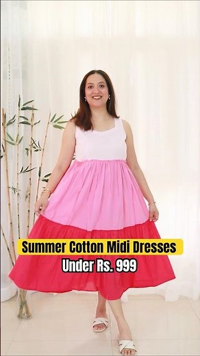 Pure Cotton Midi Dresses under 999 from Myntra #myntra #indianfashion #ytshorts
