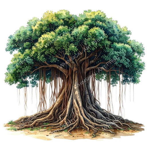 12 Banyan Tree of Life Clipart PNG - Watercolor Style (digital Download - Commercial Use) - Etsy