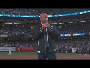 Derek Jeter Throws First Pitch Before Game 3 of 2024 World Series!!