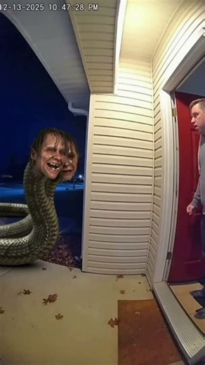 Doorbell Camera Caught This… Two-Headed Snake at the Door 😱 #foundfootage #doorbellcamera