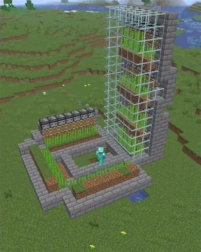 Minecraft Large Sugarcane Farm 🌿🔥 | Unlimited Farming Trick! #minecraf