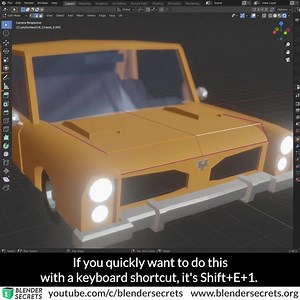 #b3d tip: Adding sharp edges with more edge loops can make things complicated when you want to make changes to the model. That's where a non-destructive method like creasing comes in handy. Low-poly car model by Robert Kotsch on Sketchfab. More tips & free sample e-book: https://www.blendersecrets.org/ Get the Blender Secrets e-book: https://blendersecrets.gumroad.com/l/IxofeY | Blender Secrets