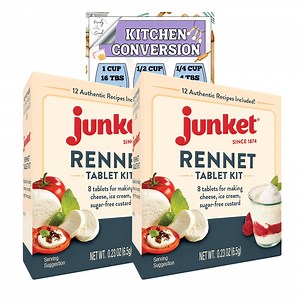 Junket Rennet Tablets, 0.23 Ounce (Pack of 2) with Perdy Good Kitchen Chart