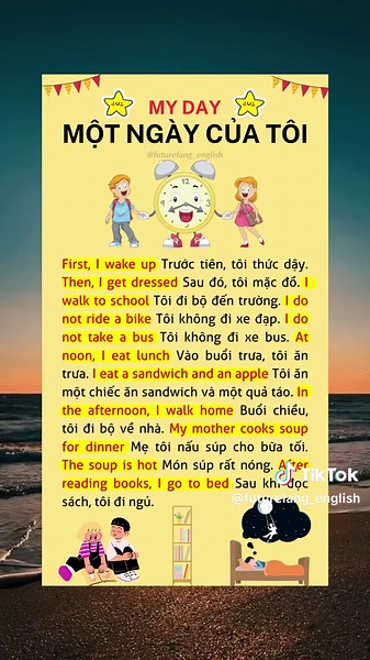 Mẫu giới thiệu Một ngày của tôi bằng Tiếng Anh! #futurelang #studywithfuturelang