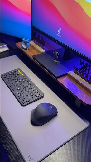 Clean Dual Monitor Desk Setup for Developers