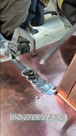 Perfect Copper Sheet Soldering with a Heavy Soldering Iron #Metalwork #Soldering #Copper