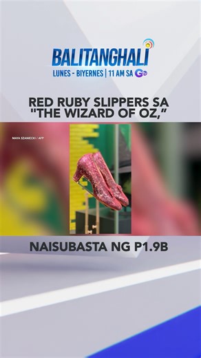 37K views · 140 reactions | Red ruby slippers sa pelikulang "The Wizard of Oz" noong 1939, naibenta sa record-breaking presyo na $28M #shorts | Balitanghali | GMA News | Facebook