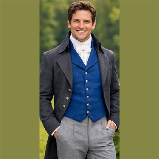 Men's Gray Wool Regency Coat Historical Wedding Costume Dress - Etsy