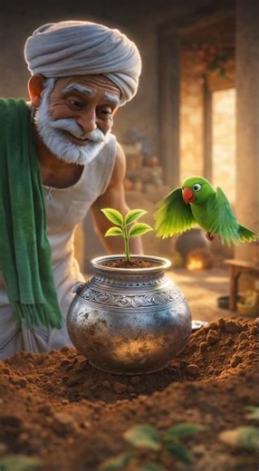 #Farmer# and the# pigeon find #a silver pot# from which a Naaspati#plant tree #m @JeetuKumar-s2m9l