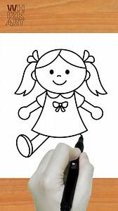 Draw a cute doll with me! 🎀✨ Easy, step-by-step, and super fun! #howtodraw #cutedrawing #dolldrawing #drawingtutorial #kawaiiart | Whizk ART