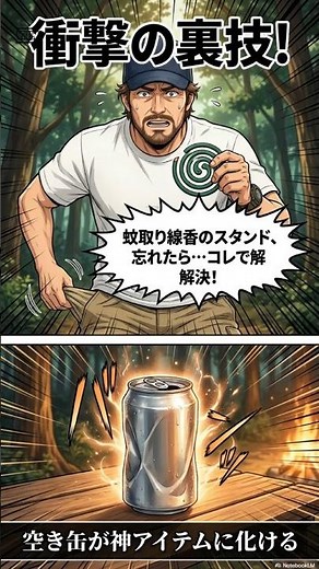 【キャンプ裏技】ホルダーを忘れても安心！空き缶で作る即席の蚊取り線香スタンド