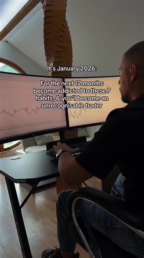 👇 7 SIMPLE habits to level up this year 1. Wake up early Waking up early sets the tone for a productive trading day. Use this time to: • Complete a morning routine • Conduct market analysis • Plan your trading session • Build discipline ⸻ 2. Journal your trades and thoughts daily Journaling improves clarity and emotional control. Write down: • Each trade and lesson learned • Your trading plan and goals for the day • Emotional triggers and how to manage them This will enhance your self-awareness