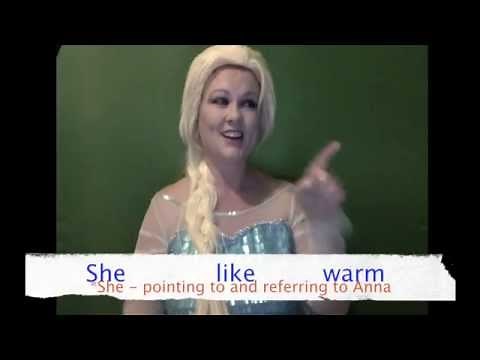 Learn ASL - American Sign Language Winter Signs with Elsa from Frozen