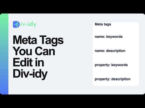 Meta Tags You Can Edit in Div-idy