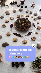 Escenario lúdico de primavera para niños