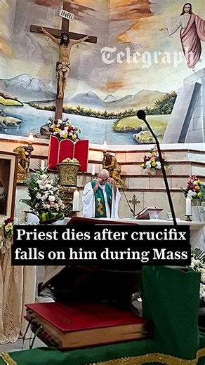 Priest killed by falling crucifix during sermon on fragility of life