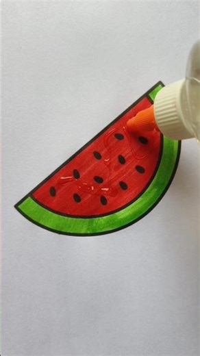 Glitter ✨ Watermelon 🍉 for kids art #youtubeshorts #kidsart #ytshorts #reverse ◀️