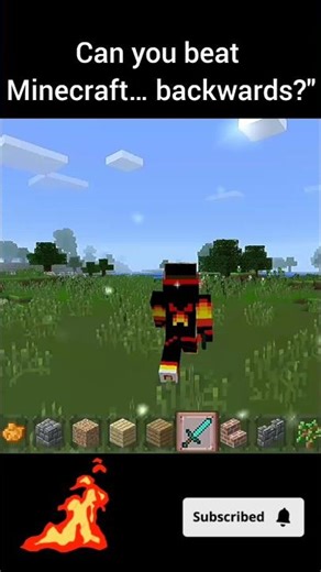 Can You Beat Minecraft… Backwards? (Everything in Reverse)#shorts
