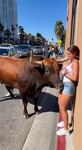 Woman's shirt ripped by raging bull | Artificial Creation