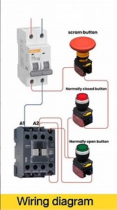 "Contactor Wiring Diagram | NC NO Push Button Connection | Scram Button Wiring Explained"#shorts