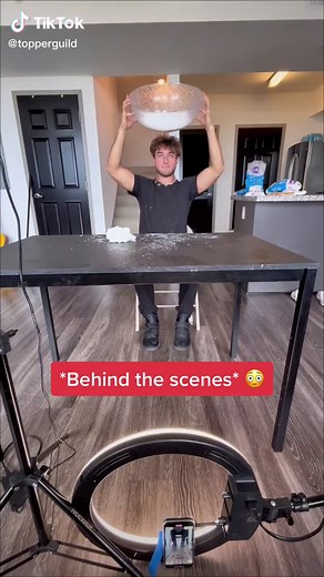 How we made the powdered donut TikTok 😂