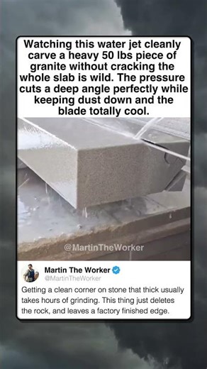 WATER JET SLICES SOLID ROCK CLEANLY