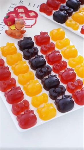 3 Color Fruit Gummies 🍓🍊🍒 | Easy Homemade Candy #candy #Gummies #shorts