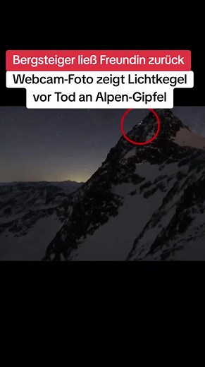 Webcam-Foto zeigt Lichtkegel vor Tod an Alpen-Gipfel