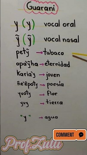 The nasal and oral vowel "y" in Guarani #guarani