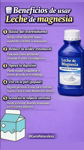 Beneficios Leche de Magnesia #magnesio #leche #curionaturaleza #saludnatural
